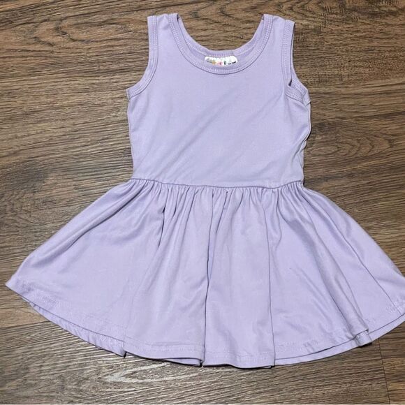 Dot Dot Smile 5 Sleeveless Twirl Dresses Purple Cream Green Pink Blue 12-24 mos - Picture 5 of 12